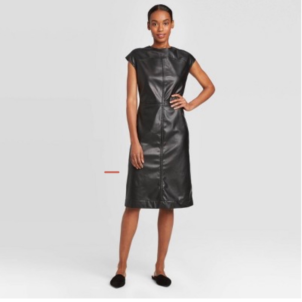 Prologue by Target vegan leather midi dress size L NWT - Picture 1 of 4